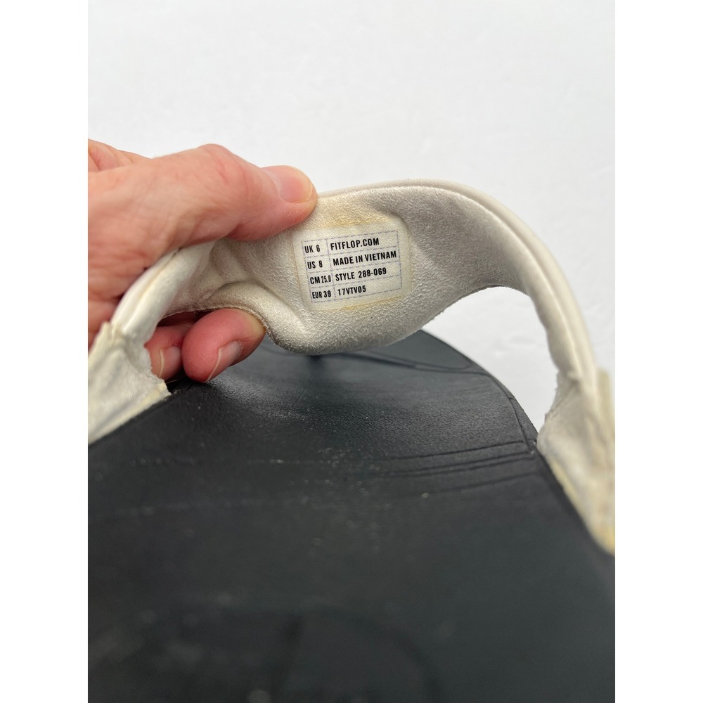 FitFlop Leather Thong Platform Sandals White Womens 8 Comfort Support 8 - Picture 4 of 9